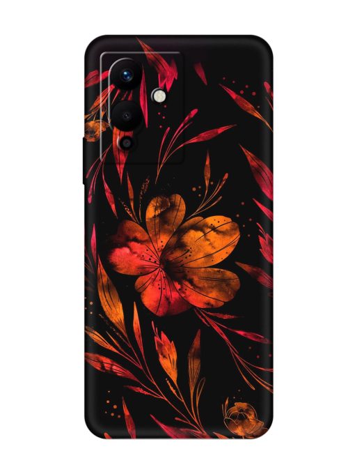 Red Flower Painting Embossed Soft Silicone Case for Infinix Note 12 Pro (5G) Zapvi