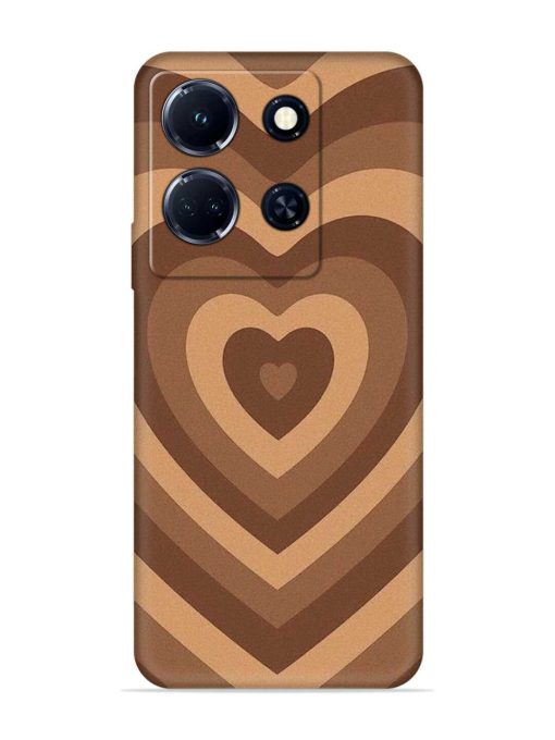 Brown Heart Embossed Soft Silicone Case for Infinix Note 30 (5G) Zapvi