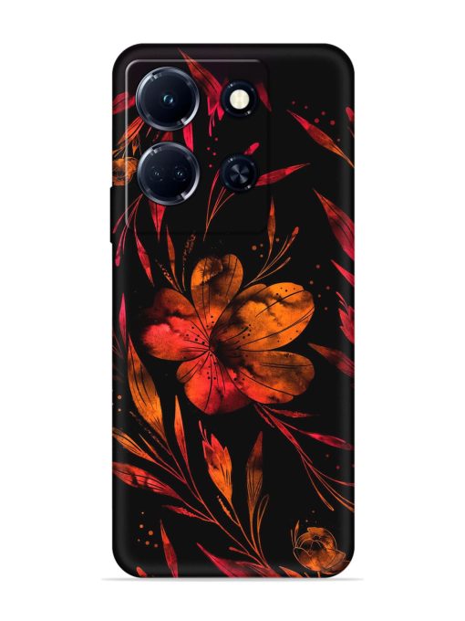 Red Flower Painting Embossed Soft Silicone Case for Infinix Note 30 (5G) Zapvi