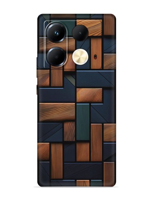 Wooden Background Cubes Embossed Soft Silicone Case for Infinix Note 40 (5G)