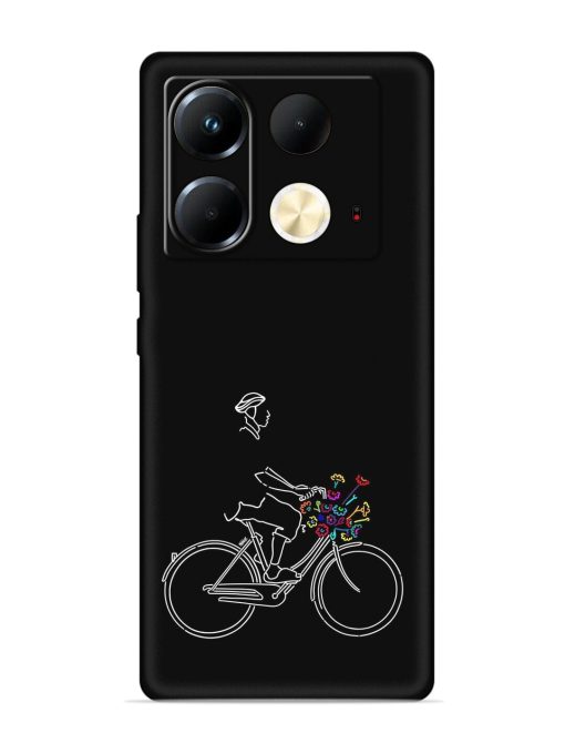 Minimalist Cycle Art Embossed Soft Silicone Case for Infinix Note 40 (5G)