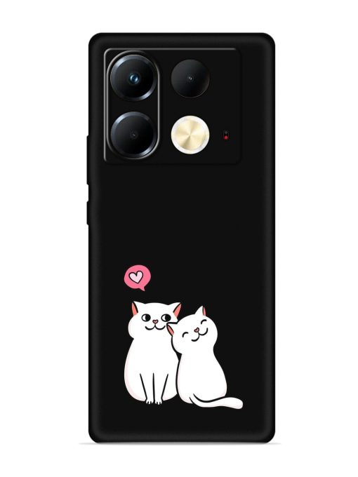 Cute Loving Cats Embossed Soft Silicone Case for Infinix Note 40 (5G)