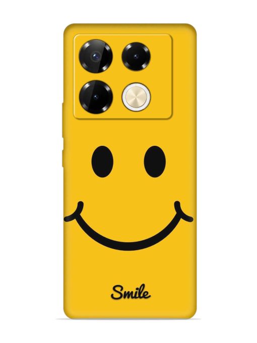 Yellow Smiley Embossed Soft Silicone Case for Infinix Note 40 Pro (5G)