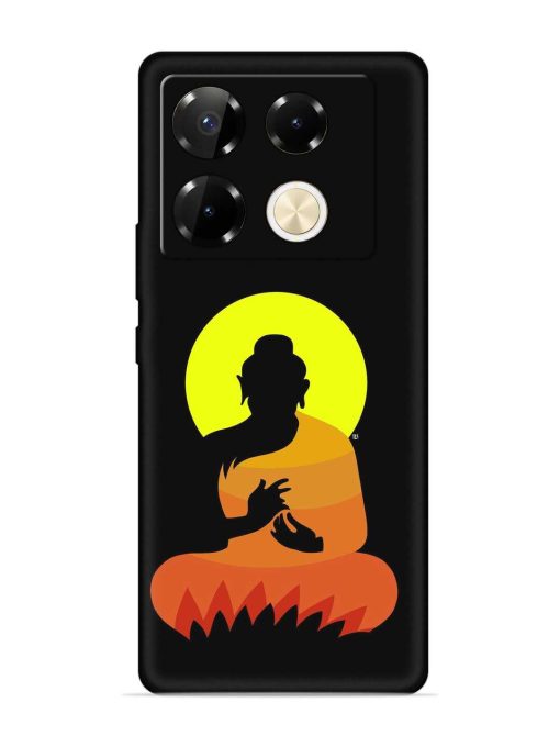 Buddha Art Black Embossed Soft Silicone Case for Infinix Note 40 Pro (5G)