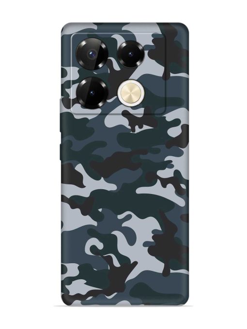 Dark Blue Army Military Art Embossed Soft Silicone Case for Infinix Note 40 Pro (5G)