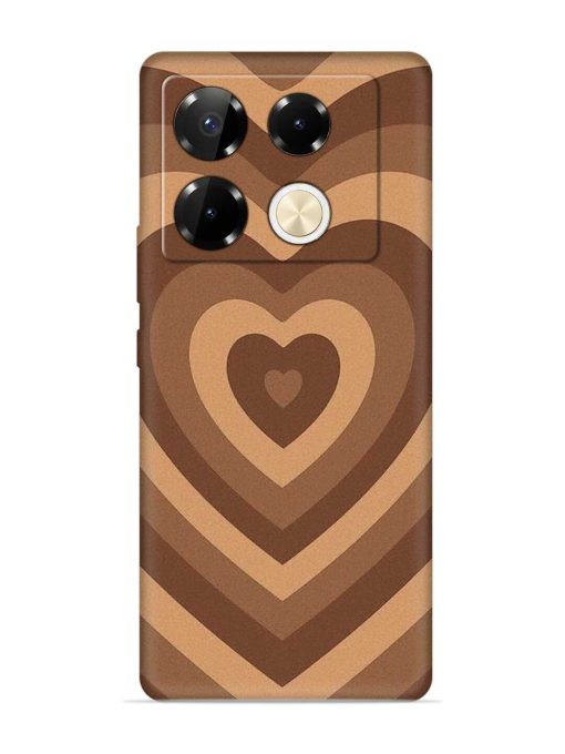 Brown Heart Embossed Soft Silicone Case for Infinix Note 40 Pro (5G)