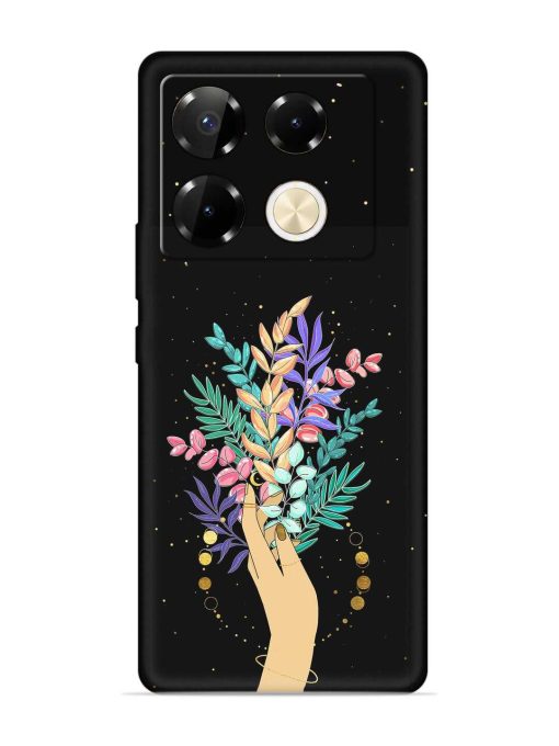 Flower On Hand Embossed Soft Silicone Case for Infinix Note 40 Pro (5G) Zapvi