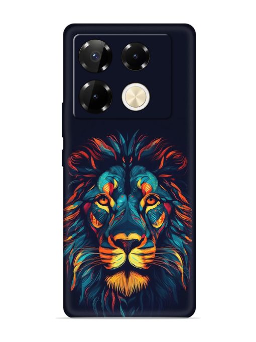 Colorful Lion Embossed Soft Silicone Case for Infinix Note 40 Pro (5G)