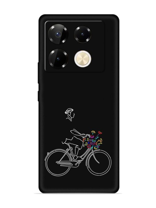 Minimalist Cycle Art Embossed Soft Silicone Case for Infinix Note 40 Pro (5G) Zapvi