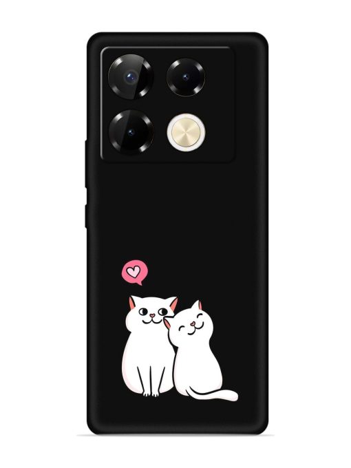 Cute Loving Cats Embossed Soft Silicone Case for Infinix Note 40 Pro (5G) Zapvi