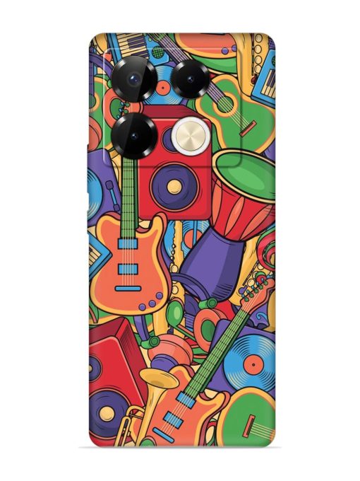 Colorful Music Art Embossed Soft Silicone Case for Infinix Note 40 Pro (5G)