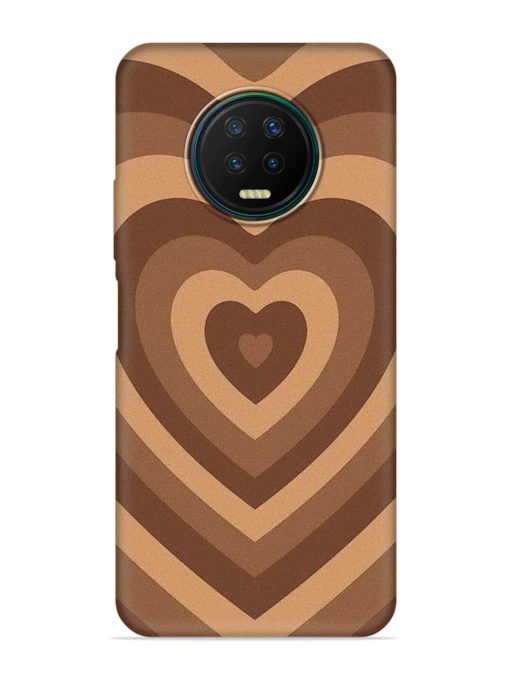 Brown Heart Embossed Soft Silicone Case for Infinix Note 7 Zapvi