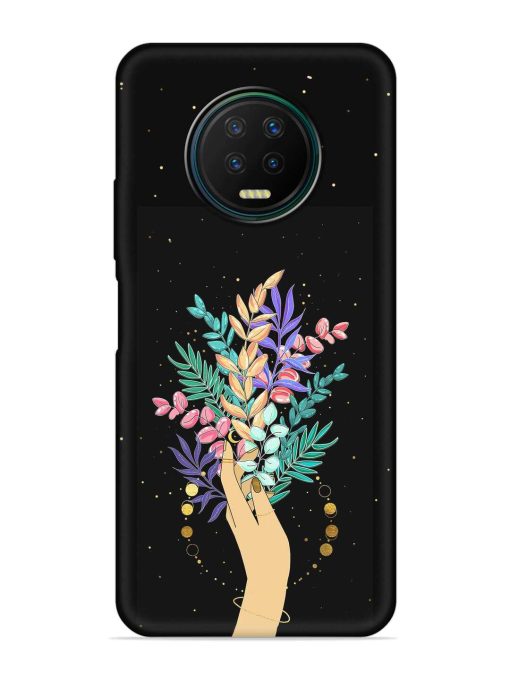 Flower On Hand Embossed Soft Silicone Case for Infinix Note 7