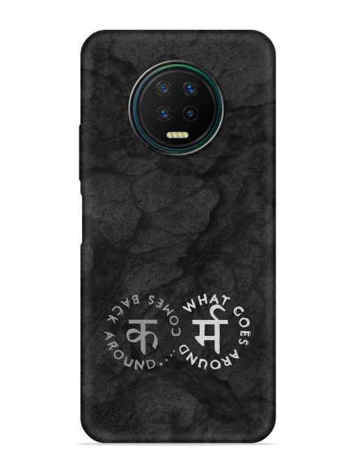 Karma Hindi Word Embossed Soft Silicone Case for Infinix Note 7