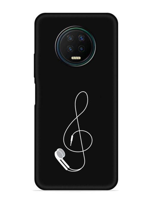 Music Earphone Vector Embossed Soft Silicone Case for Infinix Note 7 Zapvi