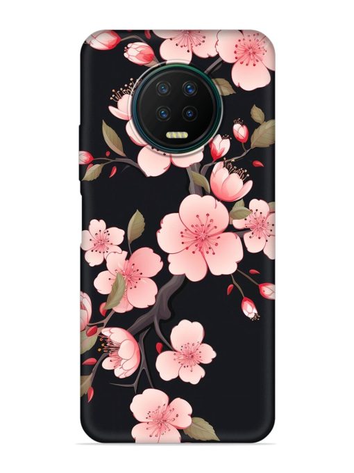 Cherry Blossom Embossed Soft Silicone Case for Infinix Note 7 Zapvi