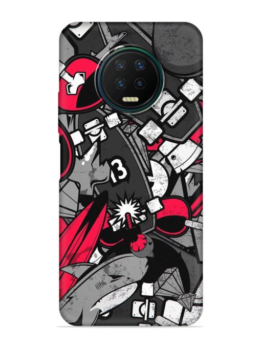 Fictional Doodle Embossed Soft Silicone Case for Infinix Note 7 Zapvi