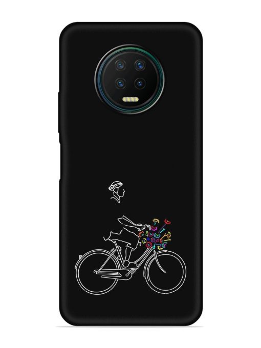 Minimalist Cycle Art Embossed Soft Silicone Case for Infinix Note 7