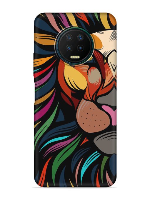 Trippy Lion Art Embossed Soft Silicone Case for Infinix Note 7 Zapvi