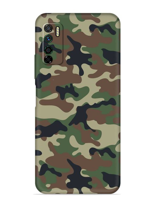 Army Military Camouflage Dark Green Embossed Soft Silicone Case for Infinix Note 7 Lite Zapvi