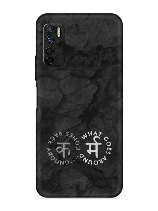 Karma Hindi Word Embossed Soft Silicone Case for Infinix Note 7 Lite Zapvi