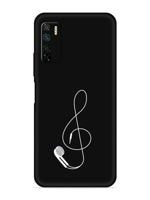 Music Earphone Vector Embossed Soft Silicone Case for Infinix Note 7 Lite