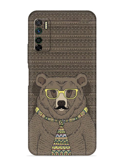 Grizzly Bear Embossed Soft Silicone Case for Infinix Note 7 Lite Zapvi