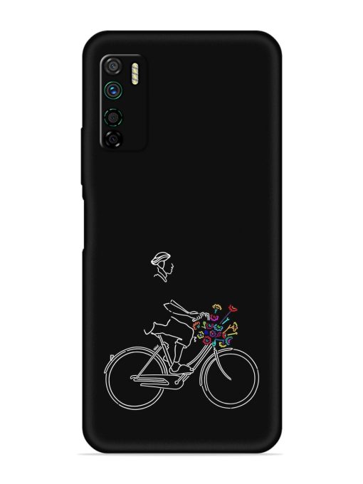 Minimalist Cycle Art Embossed Soft Silicone Case for Infinix Note 7 Lite Zapvi