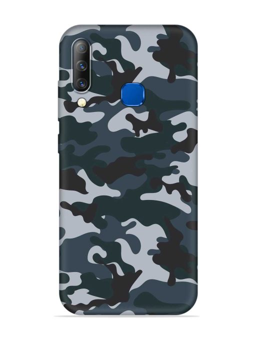 Dark Blue Army Military Art Embossed Soft Silicone Case for Infinix S4 Zapvi