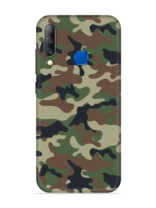 Army Military Camouflage Dark Green Embossed Soft Silicone Case for Infinix S4 Zapvi