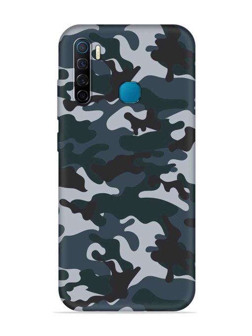 Dark Blue Army Military Art Embossed Soft Silicone Case for Infinix S5 Zapvi