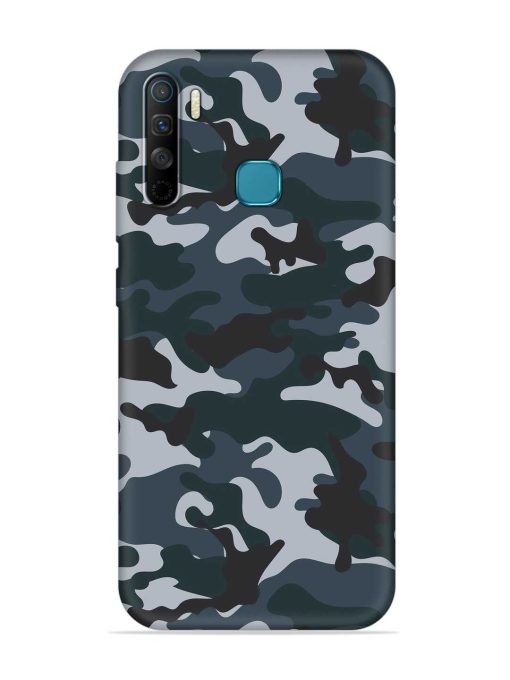 Dark Blue Army Military Art Embossed Soft Silicone Case for Infinix S5 Lite Zapvi