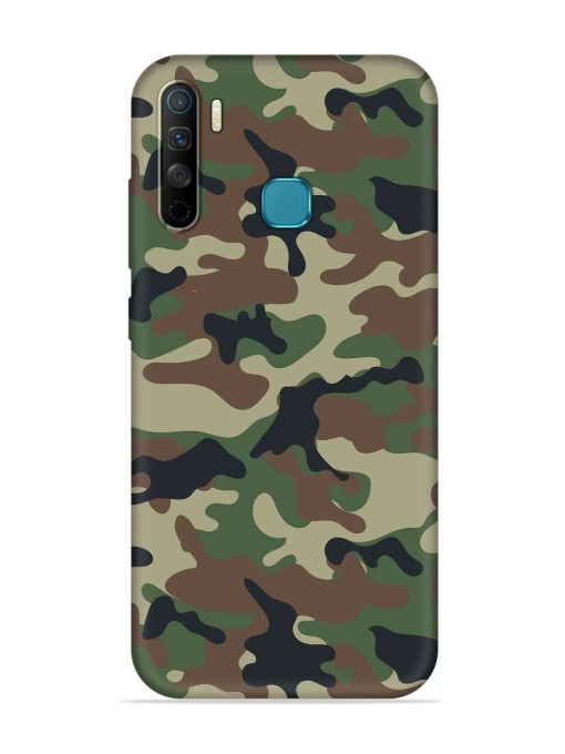 Army Military Camouflage Dark Green Embossed Soft Silicone Case for Infinix S5 Lite Zapvi