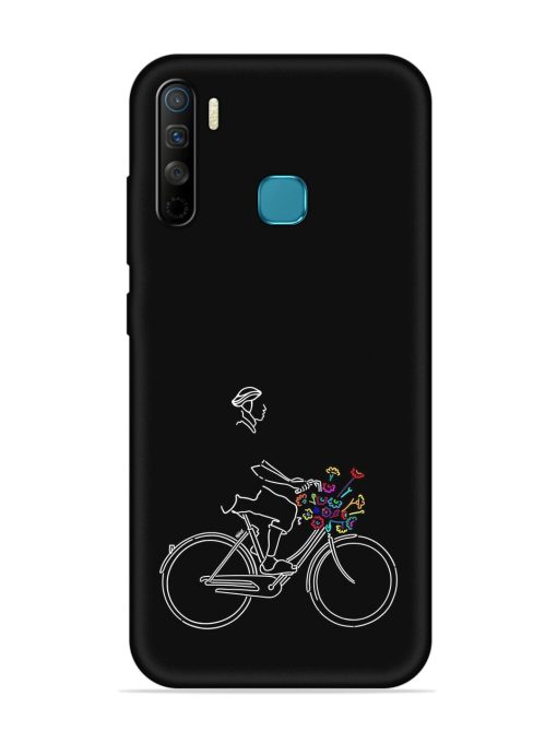 Minimalist Cycle Art Embossed Soft Silicone Case for Infinix S5 Lite Zapvi