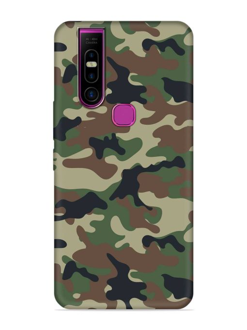 Army Military Camouflage Dark Green Embossed Soft Silicone Case for Infinix S5 Pro Zapvi