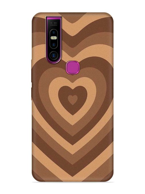 Brown Heart Embossed Soft Silicone Case for Infinix S5 Pro Zapvi