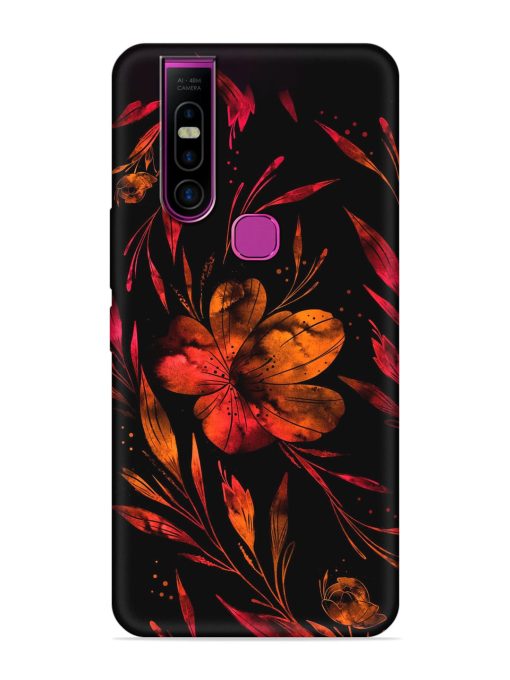 Red Flower Painting Embossed Soft Silicone Case for Infinix S5 Pro Zapvi