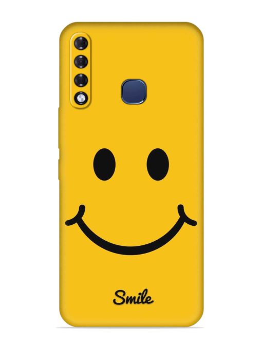 Yellow Smiley Embossed Soft Silicone Case for Infinix Smart 3 Plus Zapvi