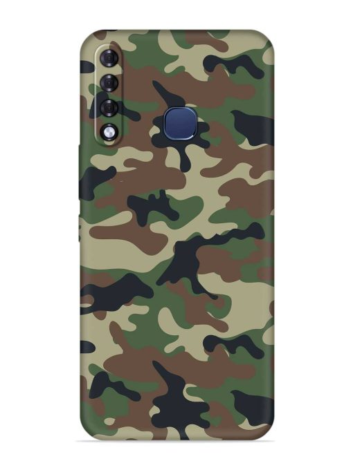 Army Military Camouflage Dark Green Embossed Soft Silicone Case for Infinix Smart 3 Plus Zapvi