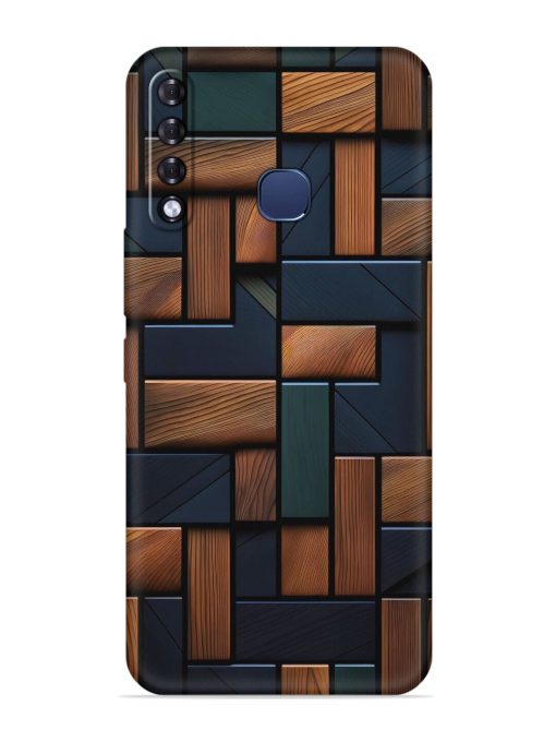 Wooden Background Cubes Embossed Soft Silicone Case for Infinix Smart 3 Plus Zapvi