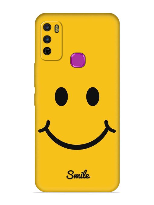 Yellow Smiley Embossed Soft Silicone Case for Infinix Smart 4 Zapvi