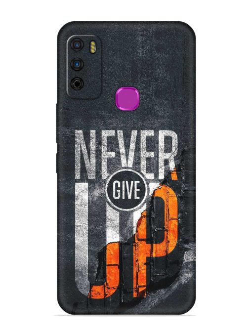 Never Give Up Embossed Soft Silicone Case for Infinix Smart 4 Zapvi