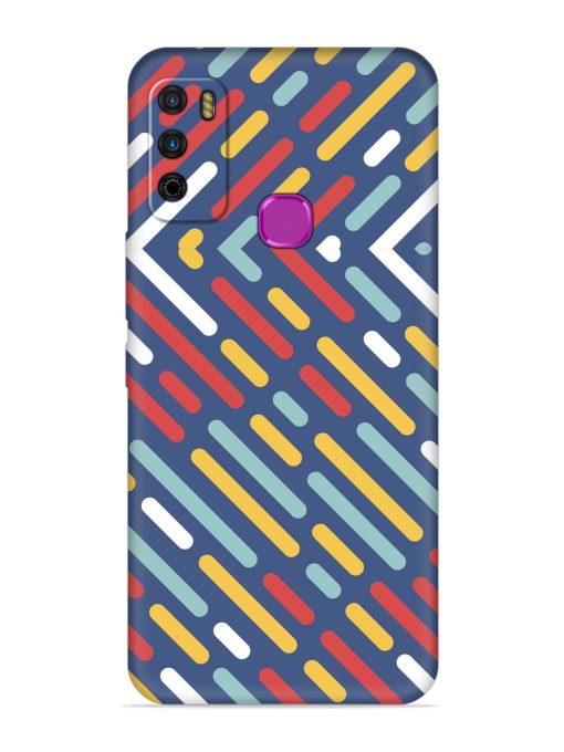 Colored Lines Embossed Soft Silicone Case for Infinix Smart 4 Zapvi