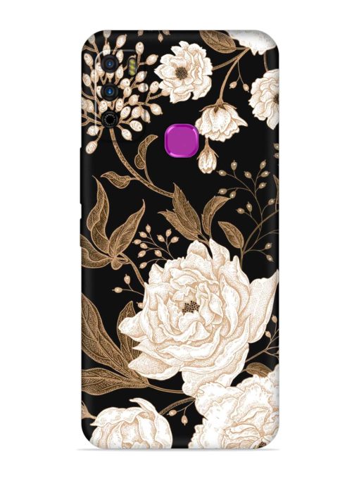 Peonies Roses Floral Embossed Soft Silicone Case for Infinix Smart 4 Zapvi