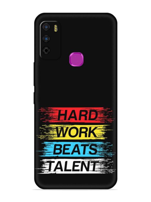 Hard Work Beats Embossed Soft Silicone Case for Infinix Smart 4