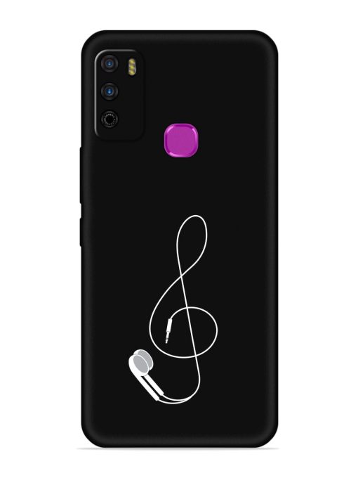 Music Earphone Vector Embossed Soft Silicone Case for Infinix Smart 4 Zapvi