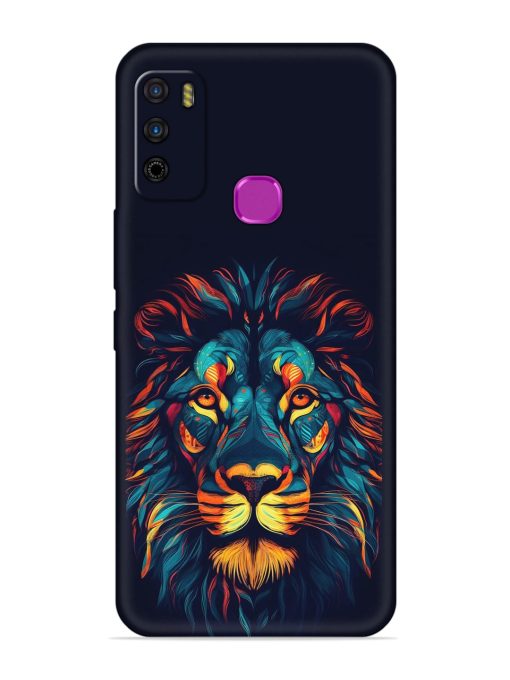 Colorful Lion Embossed Soft Silicone Case for Infinix Smart 4