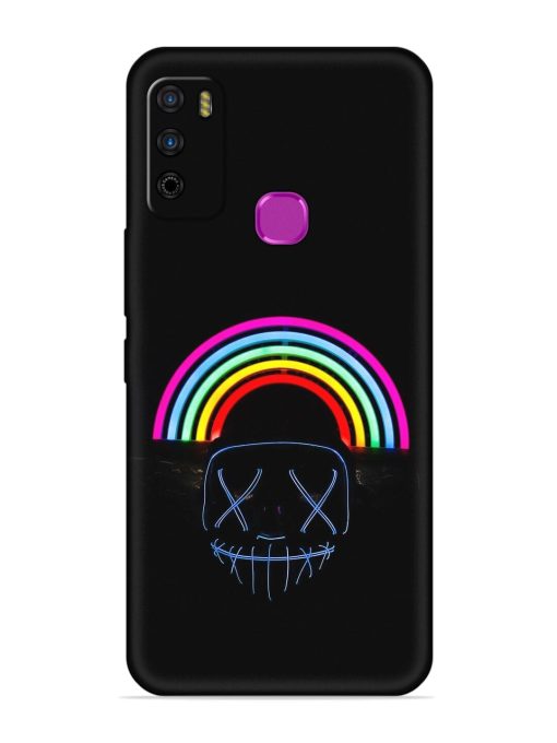 Mask Rainbow Embossed Soft Silicone Case for Infinix Smart 4 Zapvi