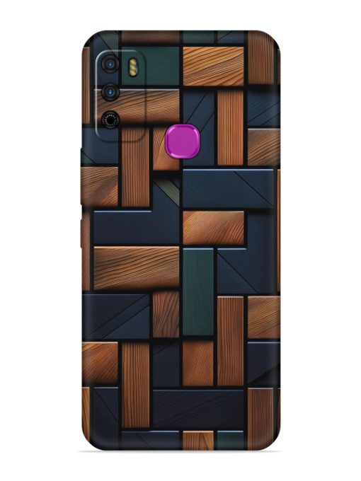 Wooden Background Cubes Embossed Soft Silicone Case for Infinix Smart 4 Zapvi