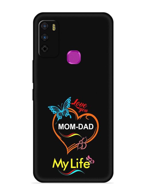 Love You Mom Dad Embossed Soft Silicone Case for Infinix Smart 4 Zapvi